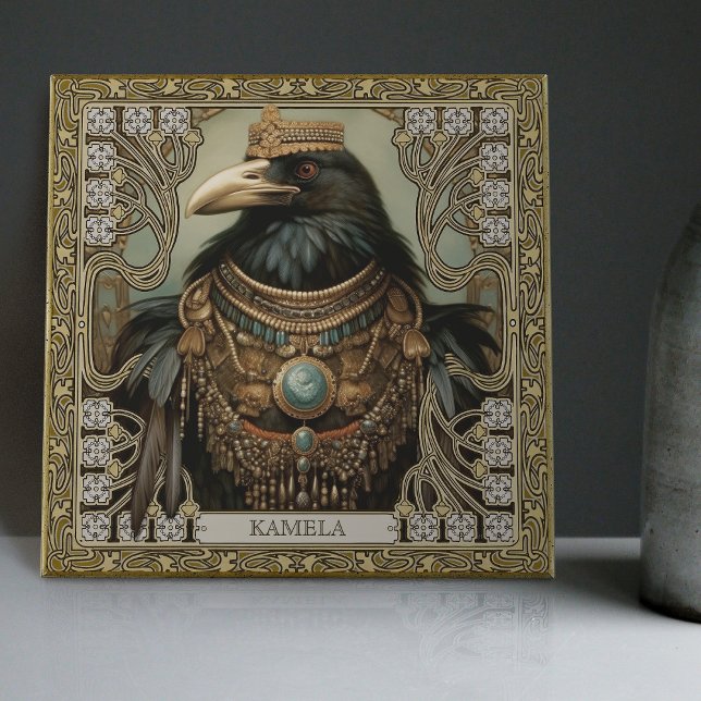 Feld "Crow Spirit Animal Personalisiert Name" Fliese (Von Creator hochgeladen)