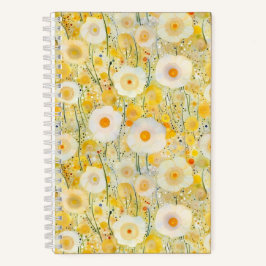 Feld der Blume Gelborange Natur glücklicher Spaß Notizbuch