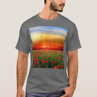 Feld der Blume Sonnenaufgang und Sonnenuntergang B T-Shirt