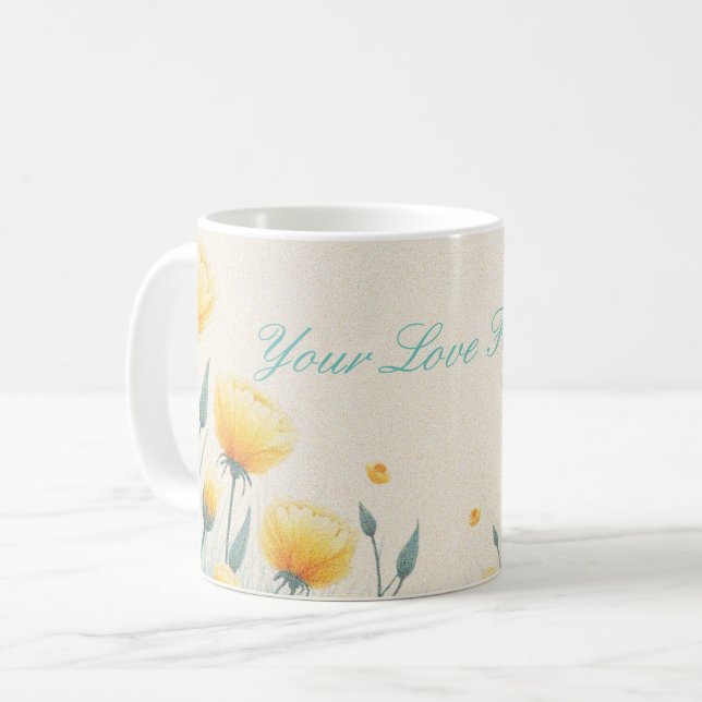 Feld der endlosen Liebe Kaffeetasse (Vorderseite Links)