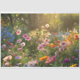 Feld der Frühlingsblumen decoupage Seidenpapier