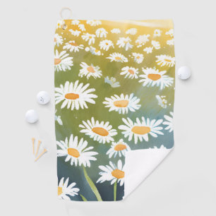 Feld der Gänseblümchen Blumenwiese Florale Maler Golfhandtuch