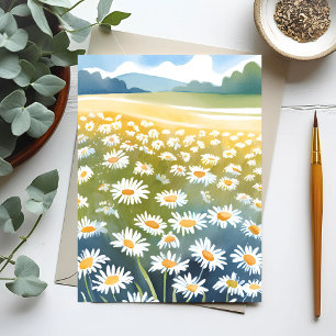 Feld der Gänseblümchen Blumenwiese Florale Maler Postkarte