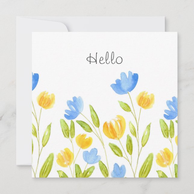 Feld der gelben blauen Blumen (Vorderseite)