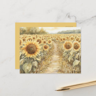 Feld der gelben Sonnenblumen Postkarte