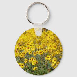 Feld der lebhaften gelben Blumen Schlüsselanhänger