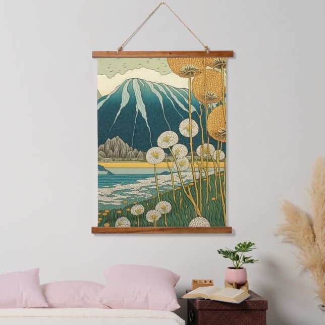 Feld der Lüster Japanische Kunst Wandteppich Mit Holzrahmen (Schlafzimmer)