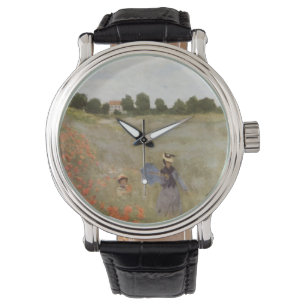 Feld der Mohnblumen Claude Monet Armbanduhr