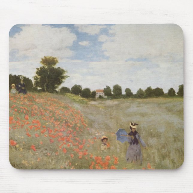 Feld der Mohnblumen Claude Monet Mousepad (Vorne)