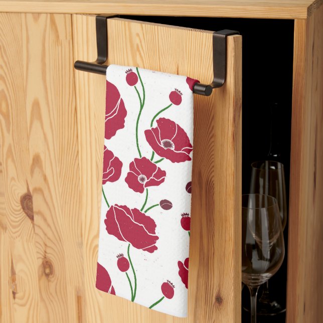 Feld der Pflücke rot Geschirrtuch (Drittel gefaltet)