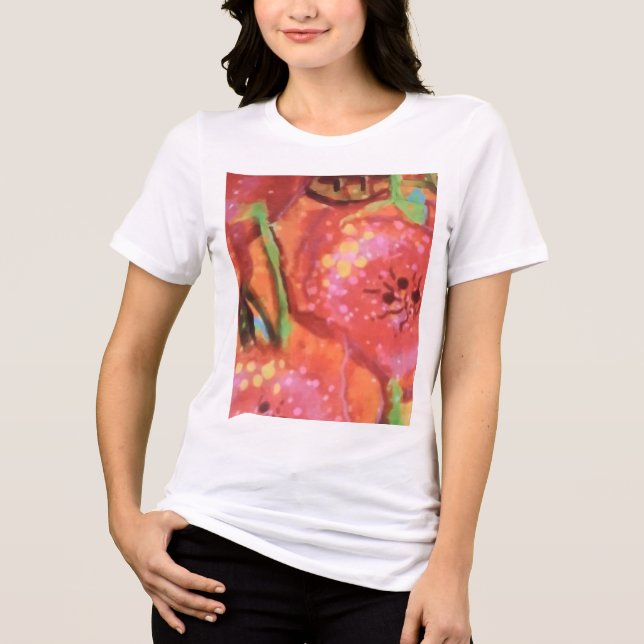 Feld der Poppies T - Shirt der Frauen (Vorderseite)