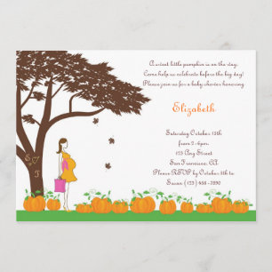 Feld der Pumpkins Girl-Babydusche Einladungen