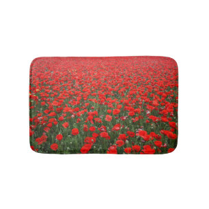 Feld der roten Mohnblumen Badematte