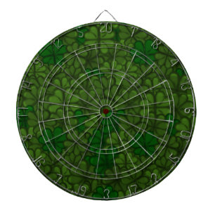 Feld der Shamrocks Digitale Kunst Muster St. Patri Dartscheibe