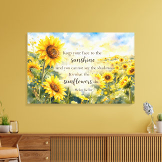 Feld der Sonnenblumen – Aquarell Sonnenblume Leinwanddruck