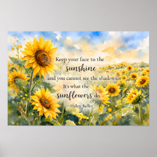 Feld der Sonnenblumen – Aquarell Sonnenblume Poster
