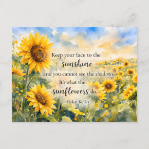 Feld der Sonnenblumen – Aquarell Sonnenblume Postkarte