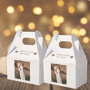 Feld "Foto Light Brown Gastgeschenk Hochzeit" hinz Geschenkschachtel
