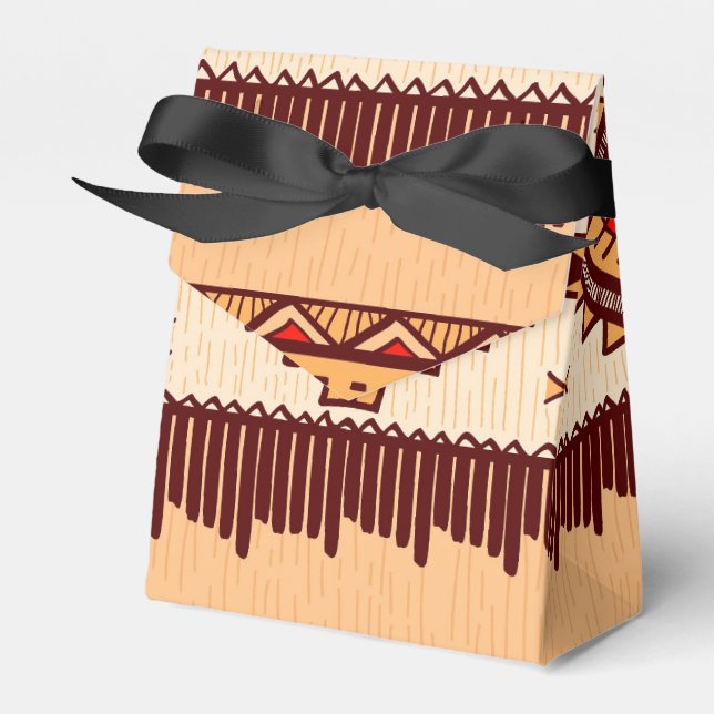 Feld "Fun African Tribal Patterns Gastgeschenk" Geschenkschachtel (Vorderseite)