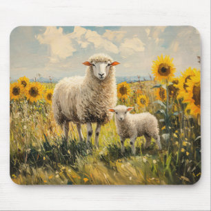 Feld für Schaf- und Lamellensonnenblumen Mousepad