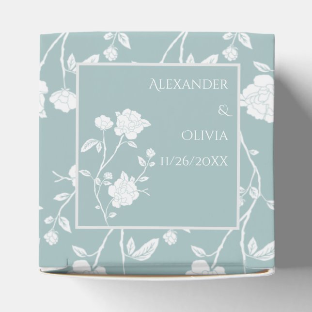 Feld "Gastgeschenk Hochzeit der aquamarinen Rose" Geschenkschachtel (Oben)