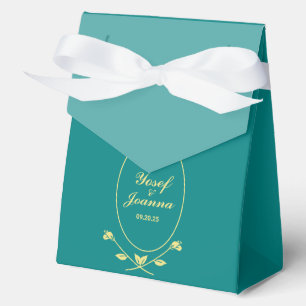 Feld "Gastgeschenk Hochzeit der aquamarinen Rose" Geschenkschachtel