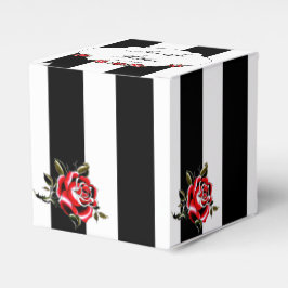 Feld "Gastgeschenk Hochzeit Schwarz-weiß und Rote Geschenkschachtel