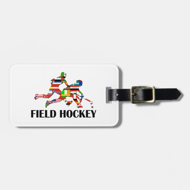Feld-Hockey Gepäckanhänger (Vorderseite horizontal)