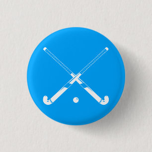 Feld-Hockey-Silhouette-Knopf-Blau Button