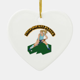Feld-Hockey-Spieler mit Text Keramik Ornament