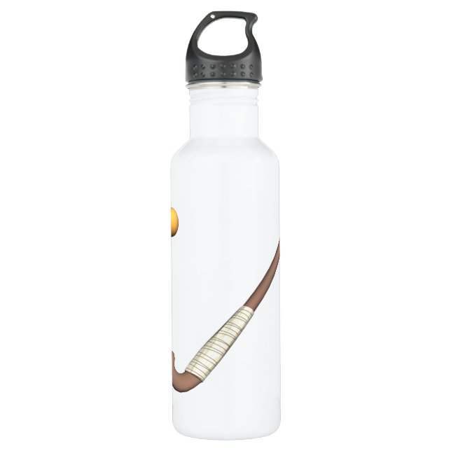 Feld-Hockey-Stock u. Ball Edelstahlflasche (Vorderseite)