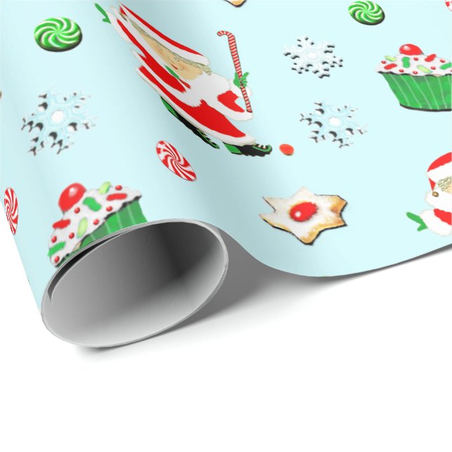 Feld-Hockey Weihnachten Geschenkpapier (Rolleneckpunkt)