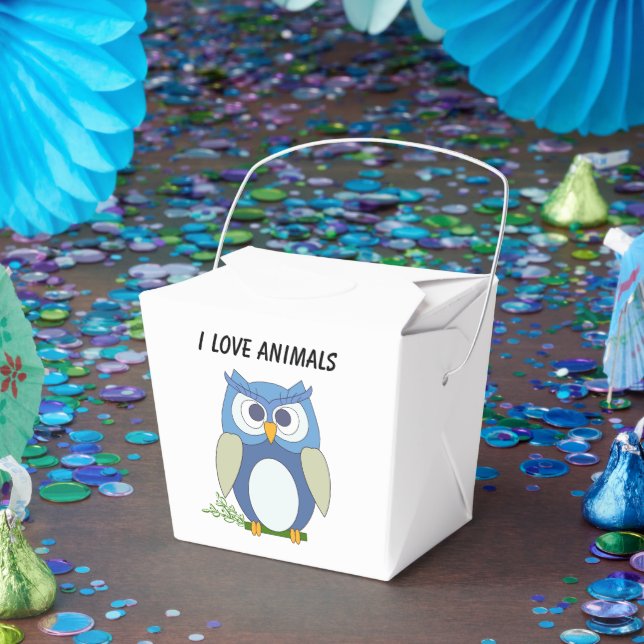 Feld "I Liebe Tiere" Geschenkschachtel (Party)
