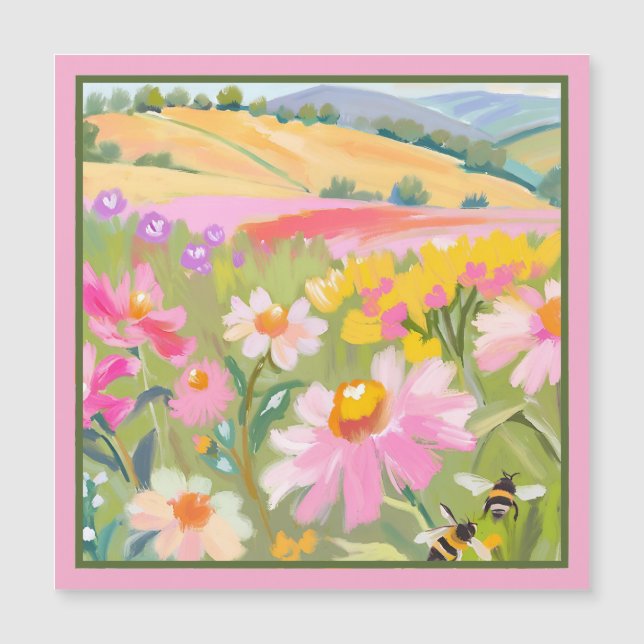 Feld mit Bienen Magnetkarte (Vorderseite)