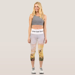 Feld mit Blume Capri Leggings