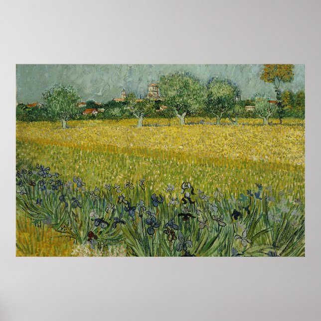 Feld mit Blume in der Nähe von Arles Poster (Vorne)