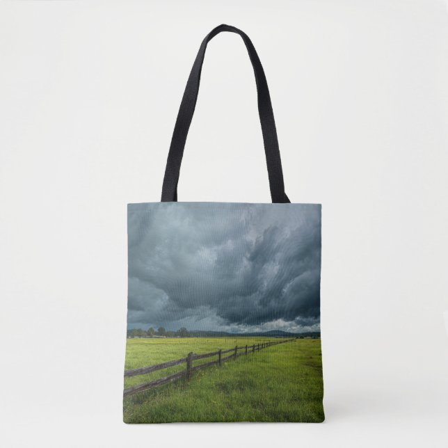 Feld mit Holzzaun Tasche (Vorderseite)