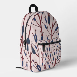 Feld mit Katzenschwänzen gegen ein rosa Feld Bedruckter Rucksack