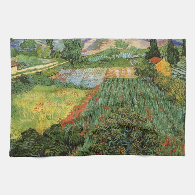 Feld mit Pflücken von Vincent van Gogh Geschirrtuch (Horizontal)