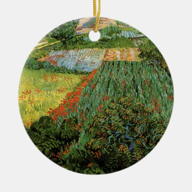 Feld mit Pflücken von Vincent van Gogh Keramikornament (Vorne)