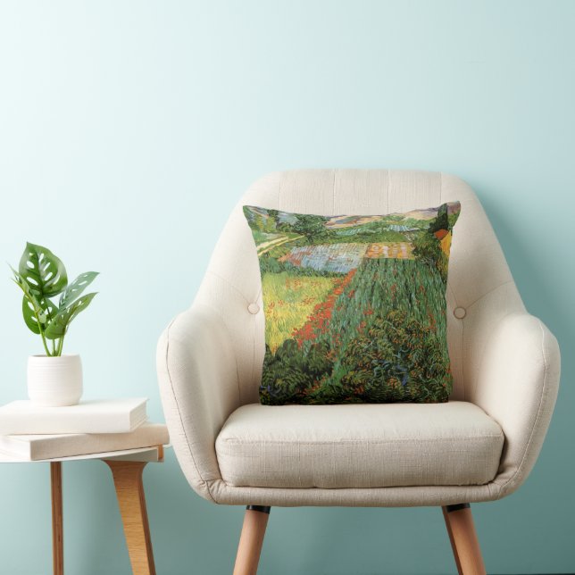 Feld mit Pflücken von Vincent van Gogh Kissen (Stuhl )