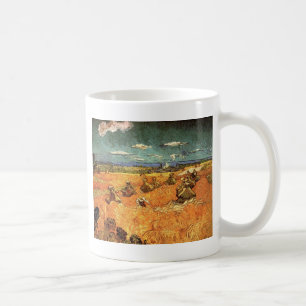 Feld mit Pflüger und Mühle Vincent van Gogh. Kaffeetasse