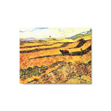 Feld mit Plowman und Mill Vincent van Gogh