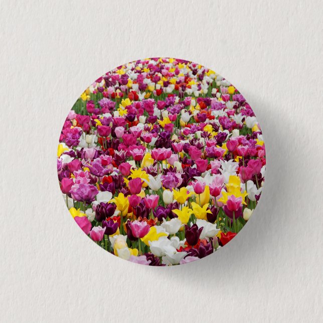 Feld mit Tulpen Button (Vorderseite)