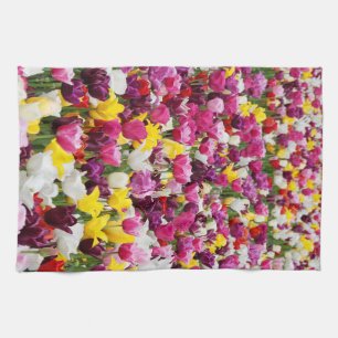 Feld mit Tulpen Geschirrtuch