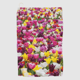 Feld mit Tulpen Golfhandtuch