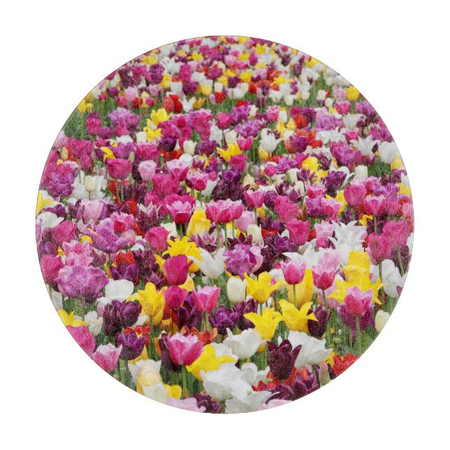 Feld mit Tulpen Schneidebrett (Vorderseite)