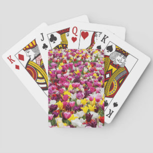 Feld mit Tulpen Spielkarten