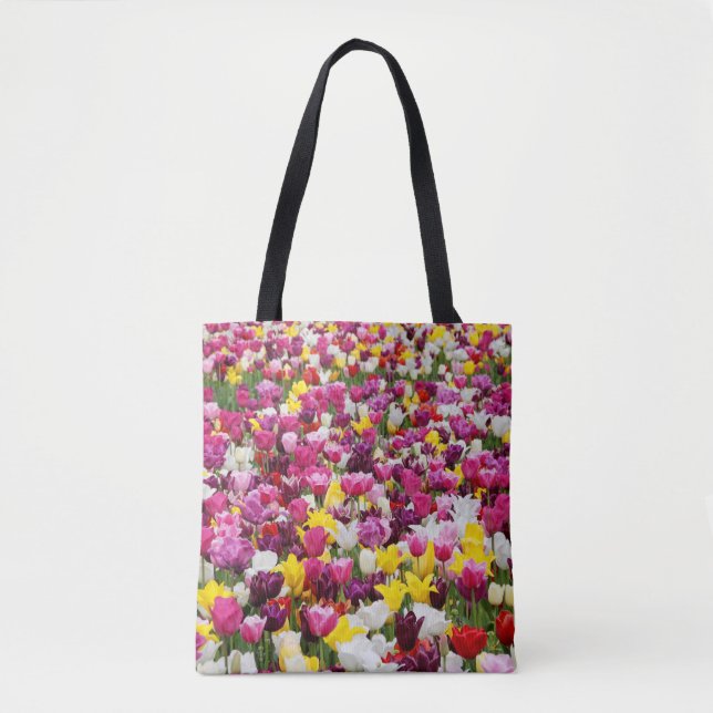 Feld mit Tulpen Tasche (Vorderseite)