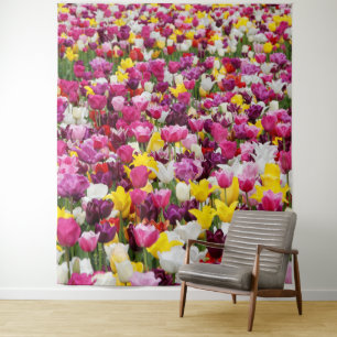 Feld mit Tulpen Wandteppich